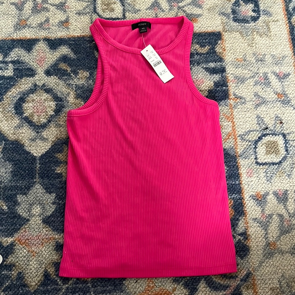 JCrew high neck pink tank